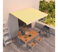 vidaXL Tenda da Sole Retrattile Manuale 400x350 cm Gialla e Bianca
