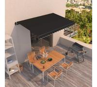 vidaXL Tenda da Sole Retrattile Manuale 450x350 cm Antracite
