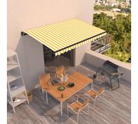 Tenda da Sole Retrattile Manuale 450x350 cm Gialla e Bianca