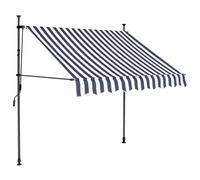 vidaXL Tenda da Sole Retrattile Manuale con LED 150 cm Blu e Bianco