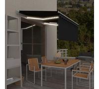Tenda da Sole Retrattile Manuale con LED 3,5x2,5 m Antracite
