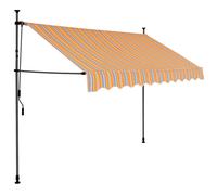 Tenda da Sole Retrattile Manuale con LED 300 cm Gialla e Blu