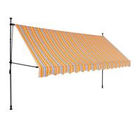 Tenda da Sole Retrattile Manuale con LED 350 cm Gialla e Blu