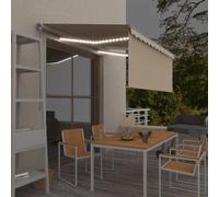 vidaXL Tenda da Sole Retrattile Manuale con LED 3x2,5 m Crema