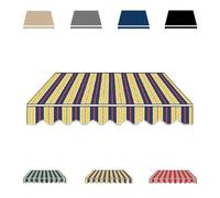 Tenda da sole retrattile manuale in tessuto di ricambio, 2,8 x 1,6 m, impermeabile, copertura per ombrellone, copertura gialla per esterni, tela per patio, terrazza, balcone