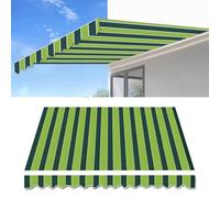 Tenda da sole retrattile manuale per patio, riparo, tessuto di ricambio, impermeabile, in poliestere, copertura superiore, protezione solare, tela con mantovana per porta da giardino (3 x 1,5 m