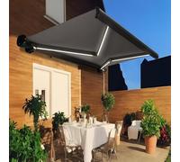 Tenda da sole retrattile motorizzata per esterni, in tessuto resistente ai raggi UV e all'acqua, ideale per terrazze, balconi, cortili e giardini, 3x1,5 m.