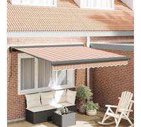 Tenda da sole retrattile multicolore, 300 x 250 cm, in tessuto e metallo, resistente alle intemperie, protezione solare per terrazza e giardino, con robusta struttura in metallo e facile da montare