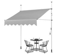 Tenda da sole retrattile per esterni, 2 x 1,2 m, 2,5 x 1,2 m, 3 x 1,2 m, facile da installare, senza trapano, manovella manuale, perfetta per terrazze e balconi, protezione UV e resistente alle