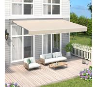 Tenda da sole retrattile per esterni, tenda da patio retrattile con manovella e poliestere resistente all'acqua, tende per patio, cortile, balcone, giardino, negozio ristorante