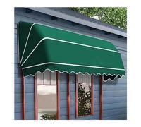 Tenda da sole retrattile per esterni, tettoia curva, ad alta densità, impermeabile, riparo dal sole per giardino, balcone, patio, ingresso, verde/rosso (120 x 60 x 60 cm)