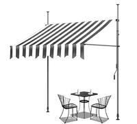 Tenda da sole retrattile per patio, 2 x 1,2 m, 2,5 x 1,2 m, 3 x 1,2 m, manovella manuale, facile da installare, senza trapano, perfetta per terrazze e balconi, parasole per spazi esterni