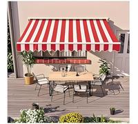 Tenda da sole retrattile per patio, impermeabile, in poliestere, tessuto di ricambio per tetti, giardino, terrazza, protezione solare, rosso, 500 x 400 cm