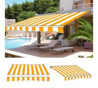Tenda da sole retrattile per patio, regolabile, impermeabile, per terrazze e terrazze, tela resistente alle intemperie, baldacchino per esterni per finestre e porte