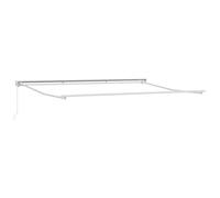 Tenda da sole retrattile per terrazza, 4 x 3 m, colore giallo, grigio, bianco, azionabile manualmente ed elettricamente, in poliestere con rivestimento in poliuretano, acciaio verniciato a polvere