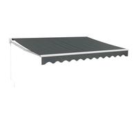 Tenda da sole retrattile per terrazza, antracite, 3 x 2,5 m, con manovella, tessuto e telaio in alluminio, resistente ai raggi UV grazie al trattamento PU, montaggio a parete con staffe, per balcone