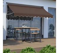 Tenda da sole retrattile regolabile, manovella manuale, per balcone, giardino e patio, senza fori, baldacchino da esterno in verde militare (nero) 1,5 m