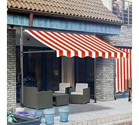 Tenda da sole retrattile regolabile per esterni, baldacchino manuale per balcone, patio e giardino, installazione senza trapano, verde militare (nero) 1,5 m