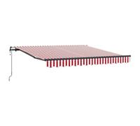 Tenda da sole retrattile rossa e bianca 350 x 250 cm in alluminio e tessuto, terrazza e giardino con telecomando per protezione solare e pioggia, resistente alle intemperie e ai raggi UV