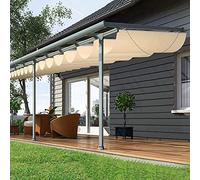 Tenda da sole retrattile, U Shape Retractable 95% Sunblock Sun Shade Net with Mounting Kit for Patios Custom Size(1.6x13m/5.2x42ft)