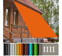 Tenda da Sole Rettangolare 1.4 x 2.2 m Impermeabile Rettangolare Protezione Raggi UV Vela Tenda Corde di Supporto per Esterno, Giardino e Terrazza, Piscina, Arancione