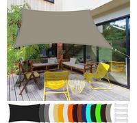 Tenda da Sole Rettangolare 2 x 2 m Rettangolare Tenda Parasole Rettangolare 185gGSM Oxford per Giardino Balcone Terrazza, Cachi