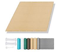 Tenda da Sole Rettangolare 75 x 320 cm Protezione Antivento 98% Anti UV Rete Ombreggiante Protezione Anti Raggi UV e Traspirante Ideali per Cortile Patio e Campeggio, Giallo sabbia