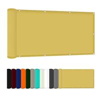 Tenda da sole rettangolare con protezione UV, 65 x 700 cm, in poliestere, resistente al vento, per giardino, balcone, patio e campeggio, colore crema, copertura per esterni con dispenser a corda