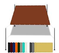 Tenda da sole rettangolare impermeabile, 1,8 x 2 m, protezione UV al 98%, per patio e giardino, con corda e kit di fissaggio, colore rosso ruggine