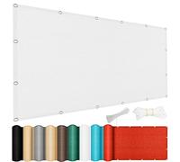 Tenda da Sole Rettangolare per Esterni 120x340 cm - Traspirante, Protettiva da Sole e Vento per Balcone, Giardino e Patio - Elegante Soluzione d'ombra Bianca per Un Relax immediato