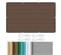 Tenda da sole rettangolare per patio, 1,4 x 6,5 m, resistente alle intemperie e durevole, ideale per uso esterno, giardino e terrazza, colore marrone, include occhielli per una facile installazione