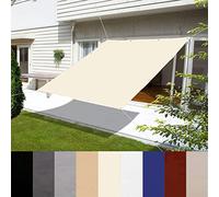 Tenda da sole rettangolare resistente, 200 x 650 cm, in poliestere resistente agli strappi, resistente alle intemperie, con occhielli, ideale per giardino, terrazza, padiglione, cortile, bianco caldo