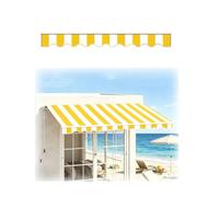Tenda da Sole Sostituzione Tessuto, Tela Poliestere Impermeabile Resistente ai UV, 200-700 cm Bordo Valanga Decorativo a Festone per Terrazza(Giallo-bianco,300cm)
