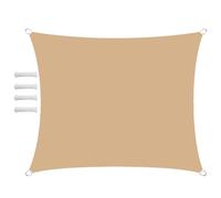 Tenda da Sole Tenda a Vela Impermeabile Rettangolo Quadrato Triangolare Tendalino 3x4m Tenda da Sole Telo Parasole Ombreggiante per Esterno Terrazzo Balcone Giardino Beige