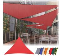 Tenda da sole triangolare impermeabile, 1 m x 1 m x 1 m, protezione UV al 95%, con corde di tensione, per esterni, patio, balcone, giardino, colore rosso