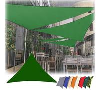 Tenda da sole triangolare impermeabile, 2 m x 7 m x 8 m, protezione solare UV 95%, con corde di tensione, per esterni, patio, balcone, giardino, copertura resistente verde