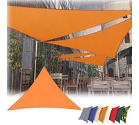 Tenda da sole triangolare impermeabile, 2 m x 7 m x 8 m, protezione UV al 95%, con corde di tensione, per esterni, patio, balcone, giardino, resistente baldacchino arancione