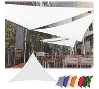 Tenda da sole triangolare impermeabile, 5 m x 12 m x 13 m, protezione UV al 95%, con corde di tensione, per esterni, patio, balcone, giardino, colore bianco