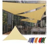 Tenda da sole triangolare impermeabile, 9 x 9 x 10 m, protezione UV al 95%, con corde di tensione, per esterni, patio, giardino, balcone, baldacchino giallo per una maggiore protezione solare