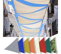 Tenda da sole triangolare impermeabile con anello a D, 8 m x 8 m x 2 m, protezione UV, 95% tessuto Oxford, 180 g/m², ideale per balcone, patio, giardino, colore crema