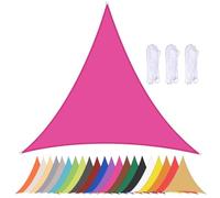Tenda da sole triangolare impermeabile con occhielli, protezione UV al 90%, resistente al vento, per balcone, patio, giardino, spiaggia, piscina, cortile, colore rosso rosa, 4 x 4 x 4 m