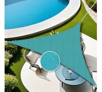 Tenda da sole triangolare impermeabile per esterni, protezione dai raggi UV, per balcone e patio, in poliestere, colore ciano, 6,5 x 6,5 x 6,5 m