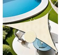 Tenda da sole triangolare impermeabile per esterni, protezione UV, baldacchino per balcone e patio, in poliestere, beige, 3 x 3 x 4,5 m, resistente riparo dal sole perfetto per l'estate