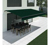 Tenda da sole verde scuro con mantovana dritta, modello Basic senza cassonetto, 2400 x 1500 mm, con manovella, configurazione individuale