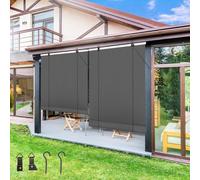 Tenda Da Sole Verticale A Rullo Per Esterno, Tendine Con Foro Antivento, Oscurante Luce Filtro, ProtezioneUV E Privacy, Verde Beige Grigio, Patio Balcone Tapparella Parasole(DarkGrays,100 x 200cm)
