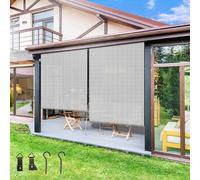 Tenda Da Sole Verticale A Rullo Per Esterno, Tendine Con Foro Antivento, Oscurante Luce Filtro, ProtezioneUV E Privacy, Verde Beige Grigio, Patio Balcone Tapparella Parasole(LightGrays,100 x 200cm)