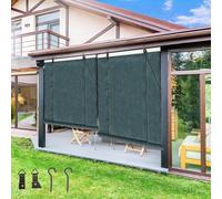 Tenda Da Sole Verticale A Rullo Per Esterno, Tendine Con Foro Antivento, Oscurante Luce Filtro, ProtezioneUV E Privacy, Verde Beige Grigio, Patio Balcone Tapparella Parasole(Green,100 x 180cm)