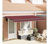 Tenda da sole verticale per balcone, parasole, retrattile, colore rosso bordeaux, 350 x 200 cm, utilizzabile per balconi e terrazzi