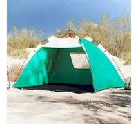 Tenda da Spiaggia 2 Persone Verde Mare Impermeabile con Sistema Rilascio Rapido per Riparo Estivo, Leggera e Portatile per Piscina e Sabbiera, Design Stabile con Picchetti