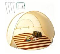 Tenda da Spiaggia 3-4 Persone Portatile Rete Fine | Tenda Parasole Portatile All'aperto Pesca Escursionismo Picnic Viaggio Festa Estiva Cortile Patio Giardino Prato